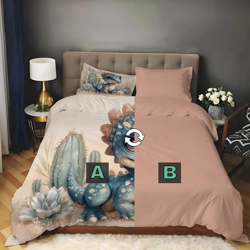 Housse de couette facile à laver parure de lit 3D dinosaure 260cm - 6