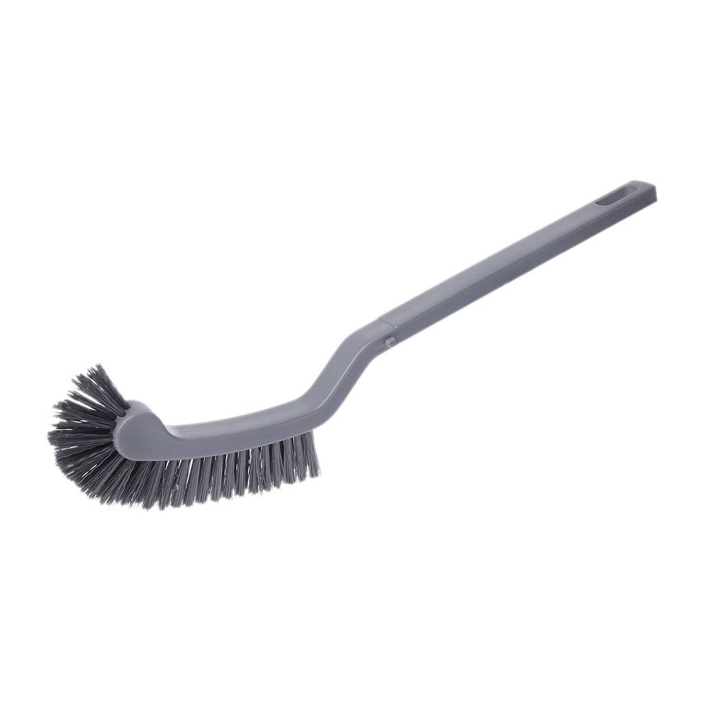 Long Handle Curved Toilet Cleaning Brush Corner for Rim Cleaner Silicone Toilet Brush Black with Holder