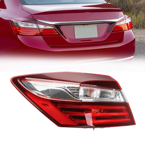Dasbecan Driver Side Tail Light Compatible with Honda Accord Sedan 2016 2017 Left Rear Lamp Outer Replaces33550T2AA21 with LED