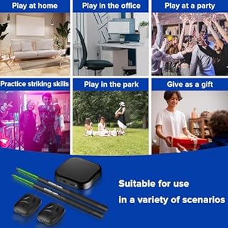 Air Drumsticks, Portable Practice Drum Kit Electric Drum Set with 8 Sounds, 3D Motion Sensing RGB for Home & Party Adults, Kids, Gift- with gift box DS05