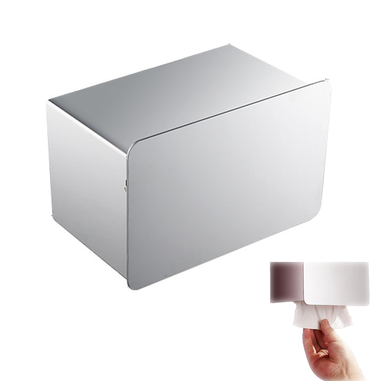 Elegancki srebrny dozownik chusteczek do łazienki, stylowy uchwyt na papier toaletowy, trwały dozownik chusteczek toaletowych dla łatwego dostępu, nowoczesne akcesoria łazienkowe