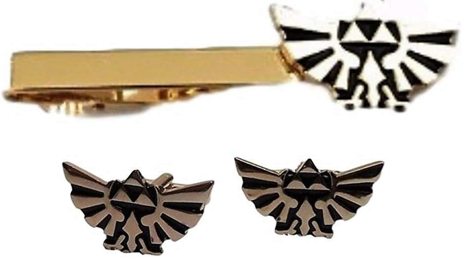 The Legend of Zelda Triforce Wings Goldtone Tie Clip & Cufflinks Set