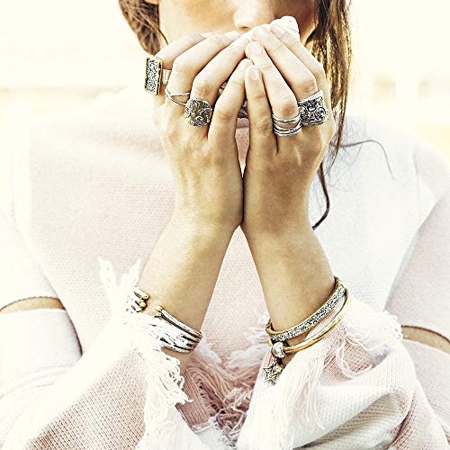 Waxing Poetic Melange Convergence Band Sterling Silver, Brass And Swarovski Crystals Statement Ring #TOP3