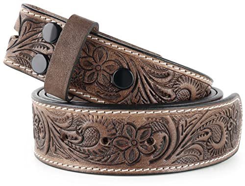 Image of F&L CLASSIC Western Belt without buckle for men - Full Grain Leather Cowboy Belts for jeans - One Piece Leather strap belt