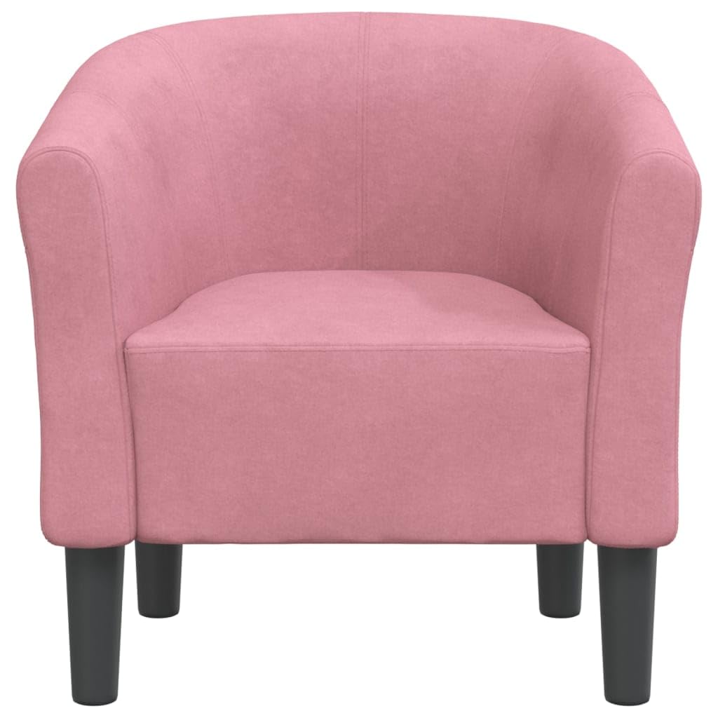 vidaXL Sillón, Silla Decorativa con Respaldo Reposabrazos, Butaca de Relax Descanso TV, Asiento para Salón Oficina Dormitorio, Terciopelo Rosa