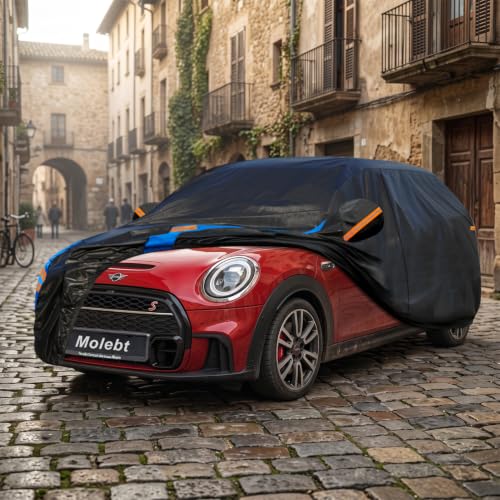 Image of Custom Fit Car Cover for MINI Cooper /Cooper S /Hardtop 4-Door F55 (2014-2026), Upgraded Waterproof All Weather Outdoor Auto Cover with Driver Door Zipper & Mirror Pockets, UV /Dust Protection