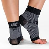 OS1st FS6 Performance Foot Sleeve for Plantar Fasciitis Relief, One Pair (Black, Large)
