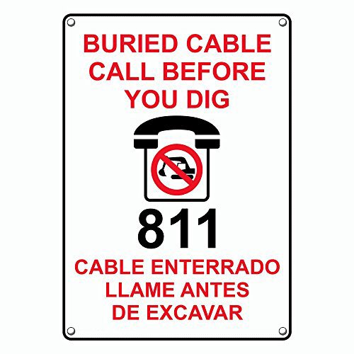 Amazon.com: Weatherproof Plastic Vertical Buried Cable Call Before You ...