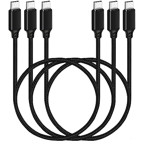 Câble USB C vers USB C 60cm pack de 3, câble USB c sumpk 240w câble court PD USB 2.0 câble de charge rapide compatible avec Galaxy S23 / s22 / s21 / S20 + / s10 / z Flip