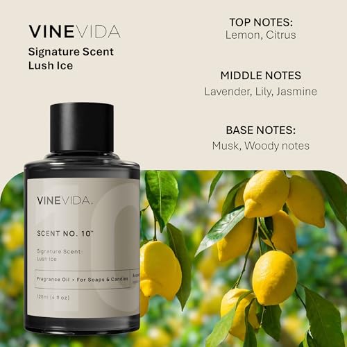 Image of VINEVIDA [4oz] Lush Ice Fragrance Oil for Candle Making Scents for Soap Making, Perfume Oils, Soy Candles, Linen Spray, New Car Freshies, Laundry Dryer Balls, Vehicle Diffuser, Massage Oils