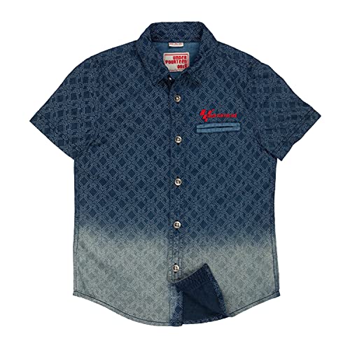 Image of Under Fourteen Only Boys Shirt, 100% Cotton Half Slevees Narrow Collar Regular Fit Printed Shirts for Kids Boys.