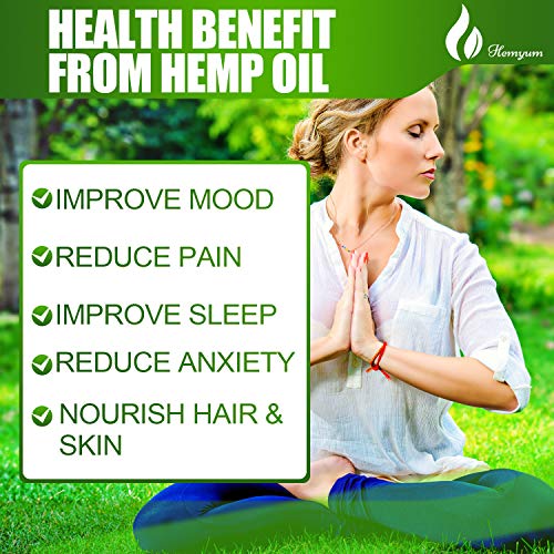 2 Packs Hemyum Organic Hemp Oil Drop 1,000,000MG - Relieve Stress & Anxiety - Anti-Inflammatory - Reduce Insomnia, 100% Natural Ingredients - Rich in Omega 3-6-9, Non-GMO - Cold Press Extraction