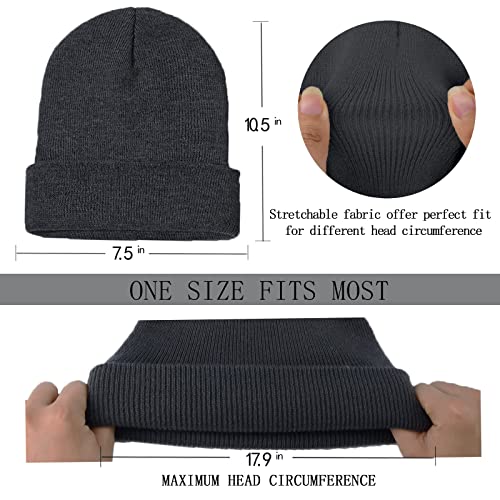 Image of ZOORON 1&2 Pack Beanie for Men Women Slouchy Beanie Hats Winter Knit Caps Soft Ski Hat Unisex