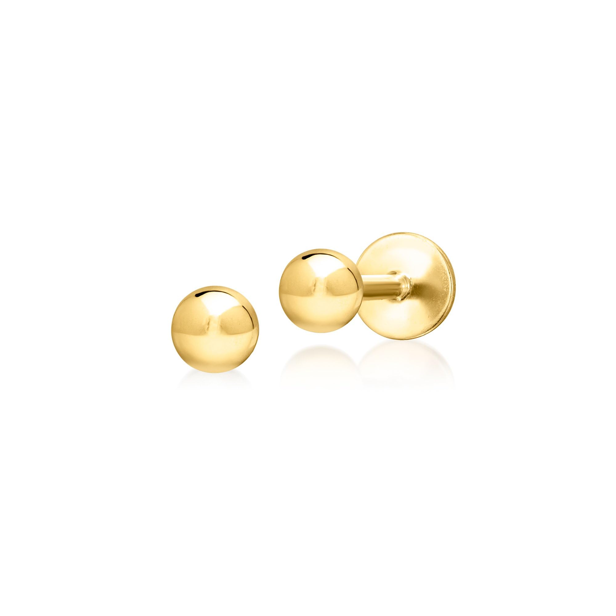 Pure Collection by Ross-Simons 14kt Yellow Gold Ball Flat-Back Stud Earrings