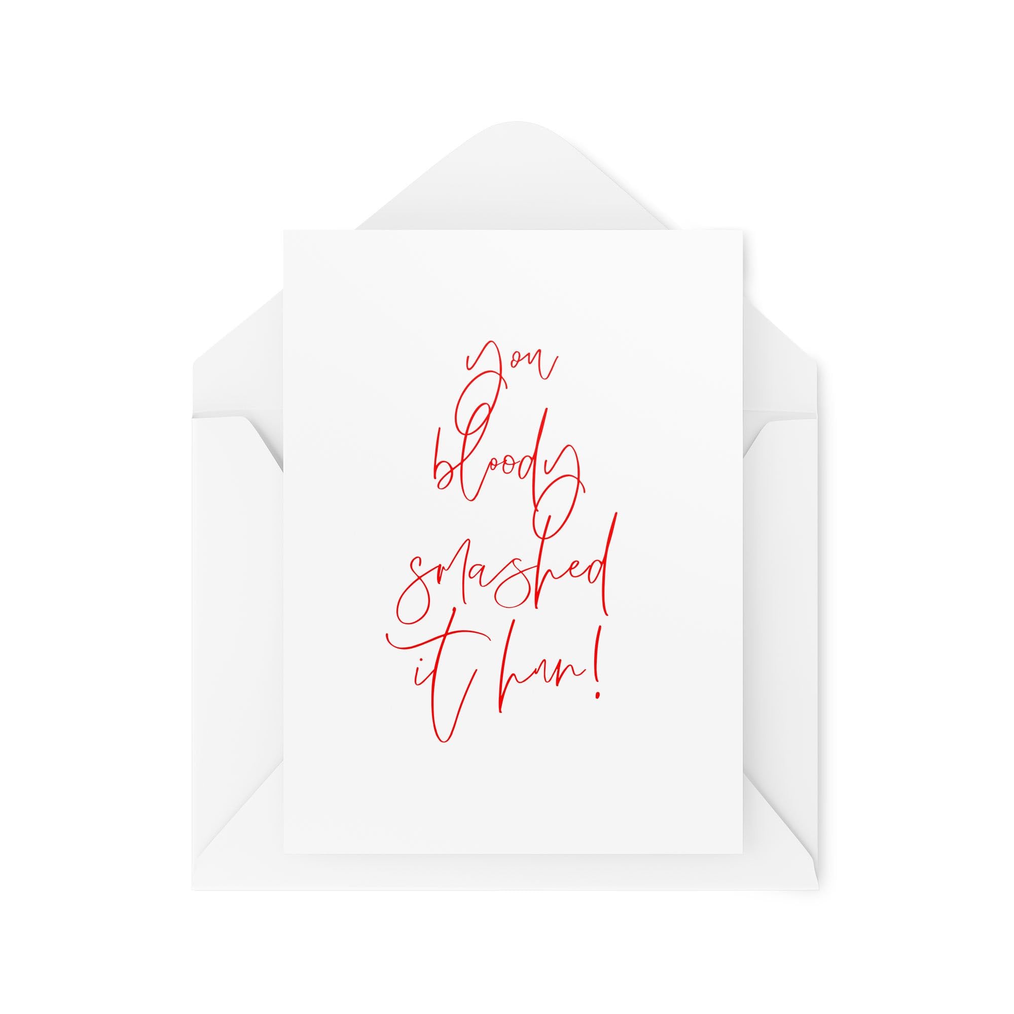 Well Done Cards - Congratulations Cards - You Bloody Smashed it Hun! - New Job Card - Exam Cards - Driving Test Card - CBH1852