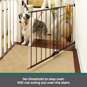 North states mypet windsor walk thru pet gate 28 68  47 85 wide dog gate Hardware mount dog gates for the house cat gate for doorway 31 tall matte bronze   cucciolini doodles