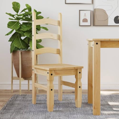 Genérico Sillas de Comedor Corona 2 uds Madera Maciza Pino 42x47x107 cm,Mobiliario,Sillas,Sillas de Comedor,4005723