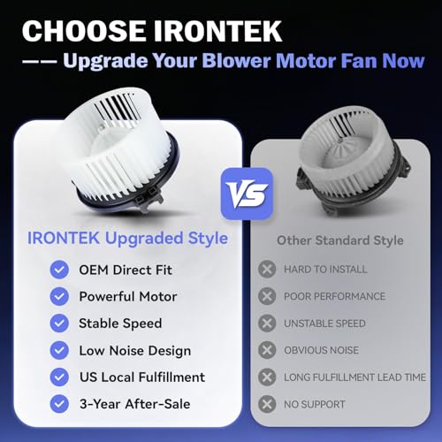 Image of IRONTEK HVAC Heater Blower Motor Fan 700063 Fit for Toyota 2001-2007 Sequoia / 2004-2006 Tundra Blower Fan Replace 87103-0C022 700063 TO3126110 PM3929 615-58548