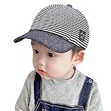 [LONTG] 【3-12ヶ月】ベビーキャップ 赤ちゃんUVカット帽子 星刺繍 つば広 野球帽 メッシュ 通気性 サンハット 春夏秋冬対応 ストライプ柄 日除け帽子 柔らかい コットン ぼうし 女の子 男の子 お出かけ用ハット ネイビー