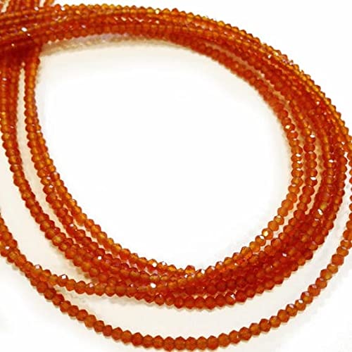 Perles carnelian micro-faceted de 2mm pour la joaillerie fine artisanale