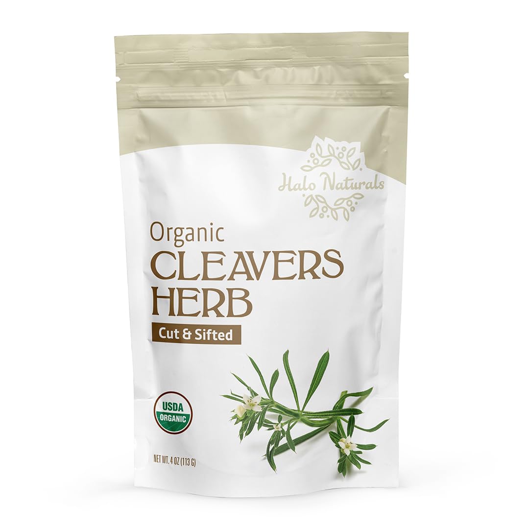 Halo Naturals Organic Cleavers Herb Cut & Sifted, 4 Ounces (Galium aparine) USDA Certified | Resealable Pouch| Packaged in The USA - Image 4