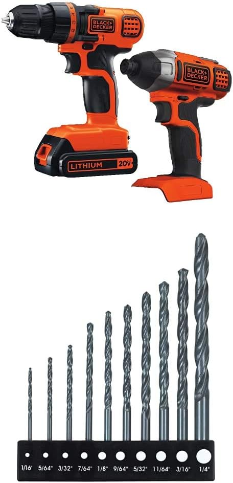 BLACK+DECKER 20V MAX Cordless Drill Combo Kit, 2-Tool (BD2KITCDDI) : Tools & Home Improvement