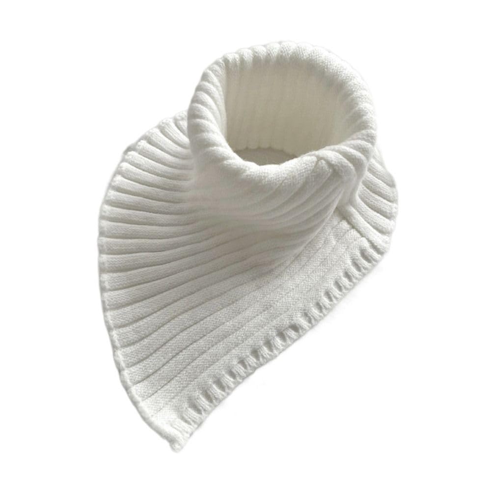 Prutuhea Unisex White Knitted Fake Collar For Women Fashion Autumn Winter Knitted Fake Collar Scarf Women Warm Elastic Turtleneck Neck Warmer Detachable Winter Warm Windproof Scarf(White)