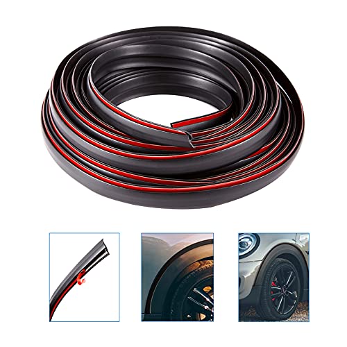 Cpwuflyd Fender Flares Edge Trim - 32.8 Feet Length Rubber Gasket Welting T-Style Fender Flares Seal for Car and Truck Wheel Wells