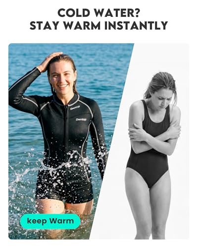 Owntop Women Wetsuit Top, 2mm Chaqueta de Neopreno Térmica, Alta Flexibilidad para Natación, Surf y Snorkel en Agua Fría, Cremallera Frontal miniatura 3