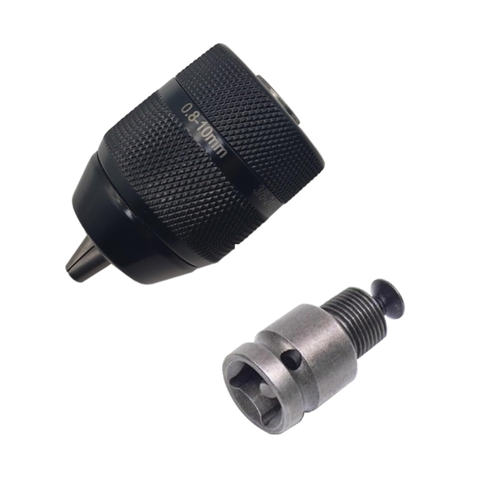 0.8-10mm 3-szczękowy 3/8-24UNF bezkluczowy uchwyt wiertarski szybkozmienny adapter klucza SDS-Plus Shank 1/4 "sześciokątny kwadrat do klucza udarowego (Color : Chuck Square Shank)