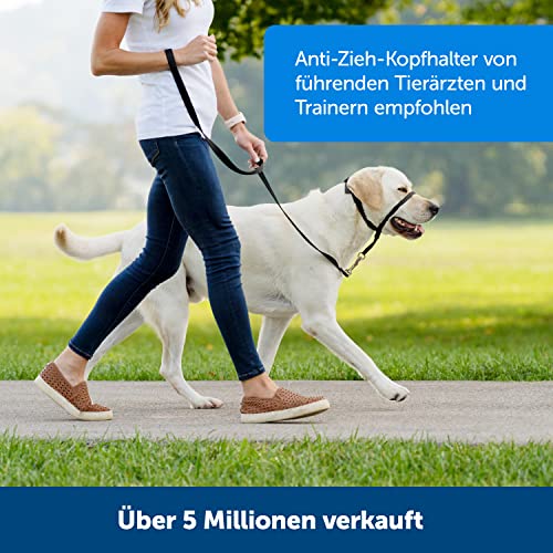 PetSafe Easy Walk Kopfhalfter, Aus widerstandsfähigem und weichem Nylon, Leichtes An- und Ausziehen, Größe L, Schwarz