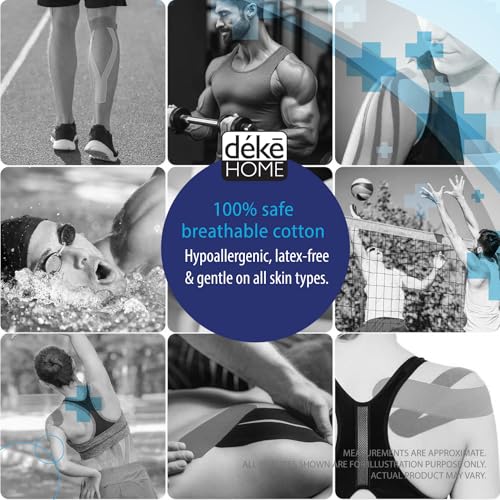 image for Deke Home - Kinesiology Tape Precut Strips (3 Pack), 20 Strong Adhesiv