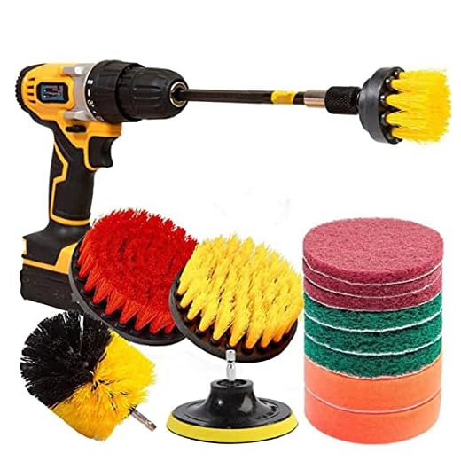 Wall Drill Brush Ström borste Set Multi Scrub Brush för Stove Ugn Sink Utomhus 14pcs