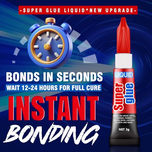 3 gram pack of 12 single use super glue liquid super fast thin amp strong adhesive superglue cyanoacrylate glue for hard plastics diy craft ceramics leather metal etc