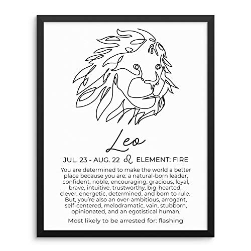 LEO Zodiac Sign Line Drawing Art Print Minimalist Horoscope Sign Poster 11"x14" UNFRAMED Modern Astrology Artwork for Living Room Bedroom or Home Office Picture Gallery Wall Decor (LEO)