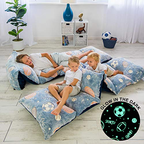 COLUX 3 IN 1 Glow in The Dark Floor Pillow COVER for Kids