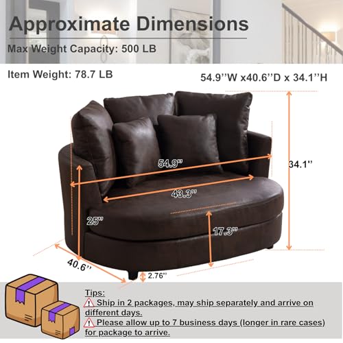 Aortzio 54.9''W Barrel Chair