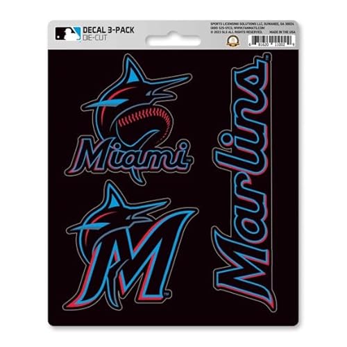 FANMATS 39325 Miami Marlins Decal 3-pk