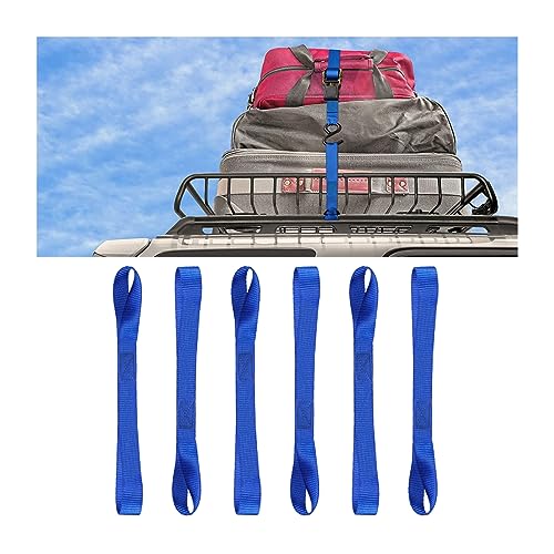 JNNJ 6 Piezas Correas De Amarre Strap De Amarre, Lazos De Amarre para Motocicletas Lazos Amarro Suaves Correas Amarro, Correa Trinquete Correas Sujección Cinta para Remolque Acarreo(Azul)