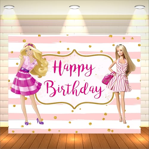 Image of Doll Birthday Backdrop 4x3 Ft | Backdrops for Decoration | Birthday Decoration Backdrop | Banner for Kids Theme Party