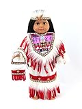 Red Native American Outfit with Purse | Fits 18