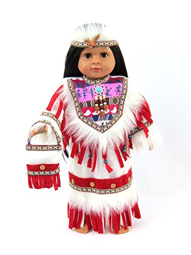 Red Native American Outfit with Purse | Fits 18