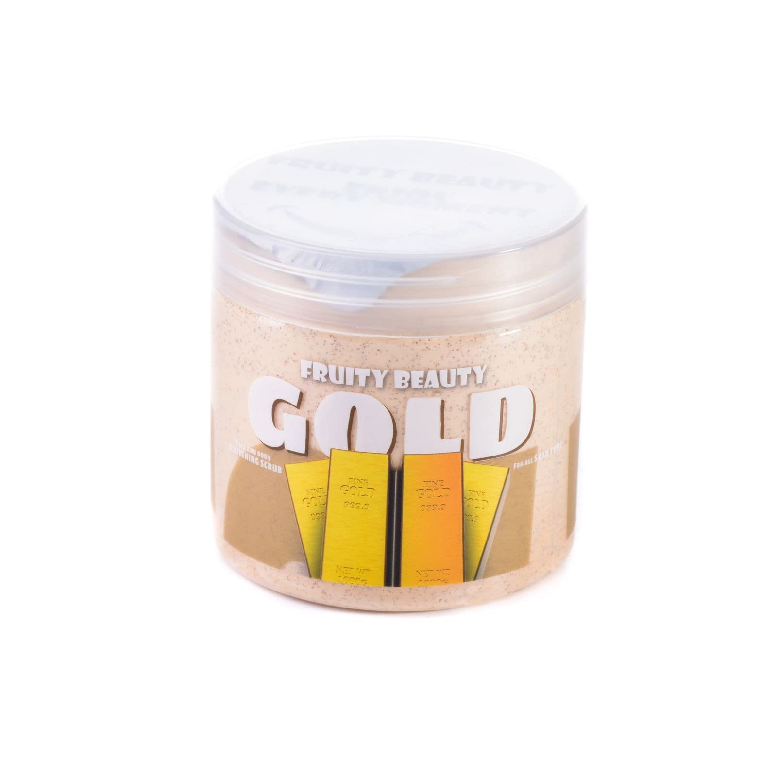 Fruity Beauty Gold FACE SCRUB | 500 ML | Deep Cleaning & Exfoliating Scrub, Remove Blackheads and Facial Exfoliant For Healthy & Smooth Skin, Natural Extracts For Moisturizing – 500ML