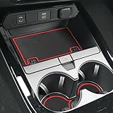 Auovo Cup Holder Insert Liners Compatible with Toyota Prius Accessories 2023 2024 2025 Prius Prime Anti-dust Cup Coasters Door Pocket Mats (18pc-Set, Red Trim)