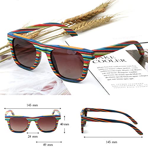 Polarized Sunglasses Men for Woman Square Wood Frame Outdoor Driving Sports Glasses4