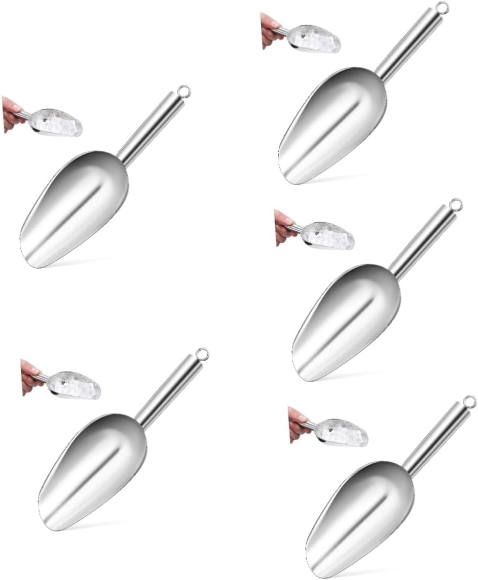 GLEAVI Stainless Steel Sweet Scoop Versatile Ice Flour Dried Food Scoop with Ergonomic Handle Easy to Store Hanging Loop for Home Kitchens Restaurants