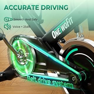 ONETWOFIT Exercise Bike, Spin Bike with Adjustable Magnetic Resistance, Professional Quiet Stationary Bike with LCD Display, Tablet Holder for Home Gym Use（Flywheel weight: 10 kg）