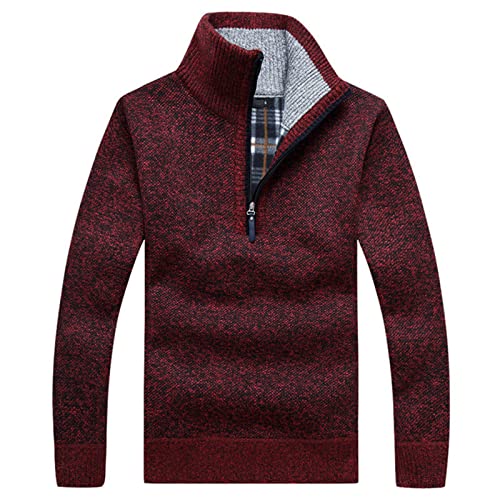 Pull en tricot homme de qualité supérieure avec col montant zippé gris