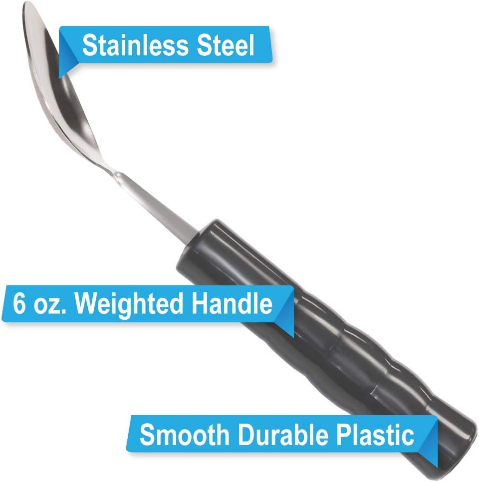 Rehabilitation Advantage Weighted Tablespoon with Solid Plastic Handle (Pack of 2)