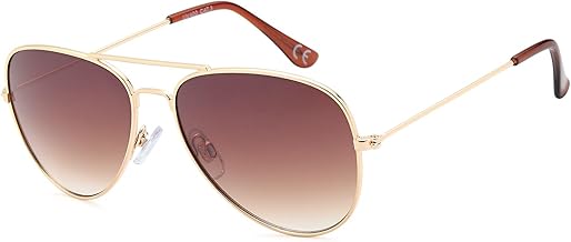 styleBREAKER Kinder Sonnenbrille Pilotenform mit verspiegelten oder getönten Gläsern | Edelstahl Rahmen UV400 Schutz | für Jungen und Mädchen 4 bis 10 Jahre
